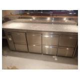 8 DRAWER REMOTE PIZZA PREP STATION 78" X 36"