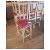 WOOD FRAME RED LEATHER SEATS