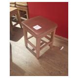 WOOD FRAME WITH LEATHER SEAT BACKLESS STOOLS