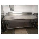72" X 30" SS TABLE WITH BACKSPLASH
