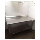 60" X 30" SS TABLE WITH BACKSPLASH