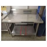 42" X 30" SS TABLE WITH BACKSPLASH