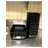 LOT OF 16 BLACK SALAD PANS