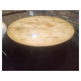 56" ROUND WOOD TOP TABLE