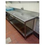 72" X 24" SS TABLE WITH BACKSPLASH
