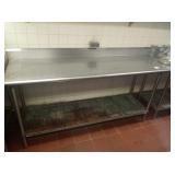 72" X 24" SS TABLE WITH BACKSPLASH