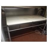 60" X 27" SS TABLE WITH CUTTING BOARD
