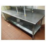 96" X 30" SS TABLE WITH BACKSPLASH