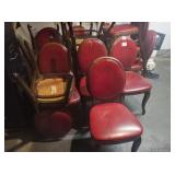 RED LEATHER WOOD CHAIRS