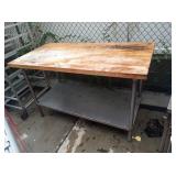 60" X 30" BUTCHER BLOCK TABLE - 37" TALL