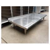 60" X 24" SS TABLE WITH BACKSPLASH - 10" TALL
