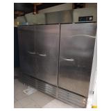 BEVERAGE AIR 3 DOOR REFRIGERATOR ON WHEELS