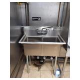 SS 2 COMPARTMENT SINK 35" X 20" X 49"