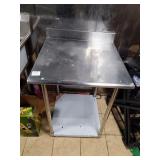 30" X 30" SS TABLE WITH BACKSPLASH - 39" TALL