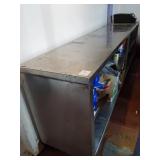 SS CABINET ON WHEELS 108" X 19" X 34"- NO CONTENTS