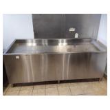 STAINLESS STEEL FISH BIN TABLE 96" X 37" X 42"