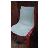 RED TRIM STACKING CHAIRS