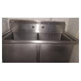 2 COMP SINK 44" X 22" - NO FAUCET - NSF