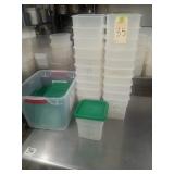 LOT OF 21 PLASTIC BINS WITH LIDS 3-1/2 QT
