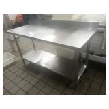 60" X 24" SS TABLE WITH BACKSPLASH