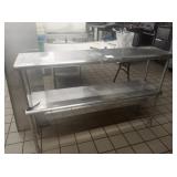 48" X 12" SS DOUBLE OVERSHELF - 32" TALL