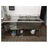2 COMP SINK WITH DRAINBOARD 75" X 30"
