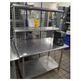 48" X 30" SS TABLE WITH DOUBLE OVERSHELF