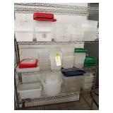 LOT OF ASSORTED PLASTIC BINS