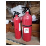 RED FIRE EXTINGUISHERS