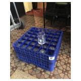 GLASS RACK WITH PLASTIC WINE CUPS