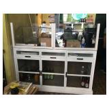 WHITE COUNTER WITH SNEEZE GUARD 65" X 19" X 38"