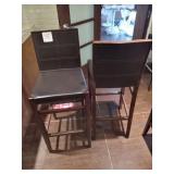 WOOD FRAME LEATHER SEAT DESIGNER STOOLS