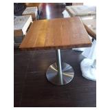 NEW AMERICAN RED OAK TABLES 24" X 24"- CHROME BASE