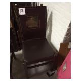 CHAIRS WOOD FRAME LEATHER SEAT & BACK