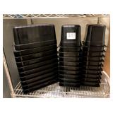 LOT OF 30 BLACK PLASTIC CONTAINERS