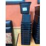 LOT OF 13 BLACK PLASTIC CONTAINERS