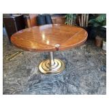 WOOD TOP METAL BASE TABLES 34" X 34" WITH 4 LEAVES