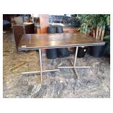 WOOD TOP 2 CHROME BASE TABLE 54" X 32"