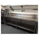 96" X 30" SS TABLE WITH BACK GUARD