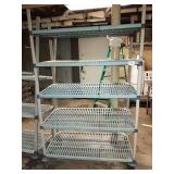 HARD PLASTIC RACK ON WHEELS 48" X 24" SHELVES