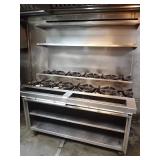 JADE 10 BURNER GAS STOVE - 60" X 42"