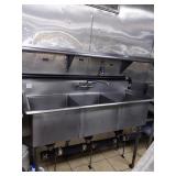 3 COMPARTMENT SINK 65" X 26" X 44"