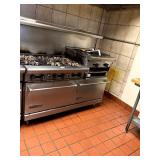 AMERICAN RANGE GAS 6 BURNER W FLAT GRILL 2 OVENS