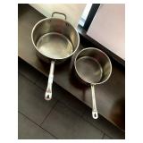 SS SAUCE POTS 12" X 6" & 10" X 5"