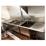 3 COMP SINK WITH SPRAYER 94" X 30"