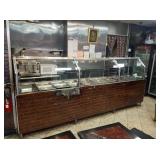 GAS STEAM TABLE WITH SNEEZE GUARD 138-1/2" X 32"