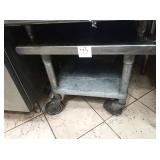 24" X 24" SS GRILL STAND ON WHEELS