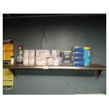 48" X 12" SS SHELF WITH CONTENTS