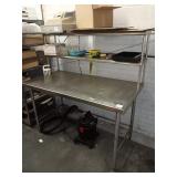 SS TABLE WITH OVERSHELF 60" X 30" X 61"