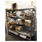 RACK ON WHEELS WITH CONTENTS